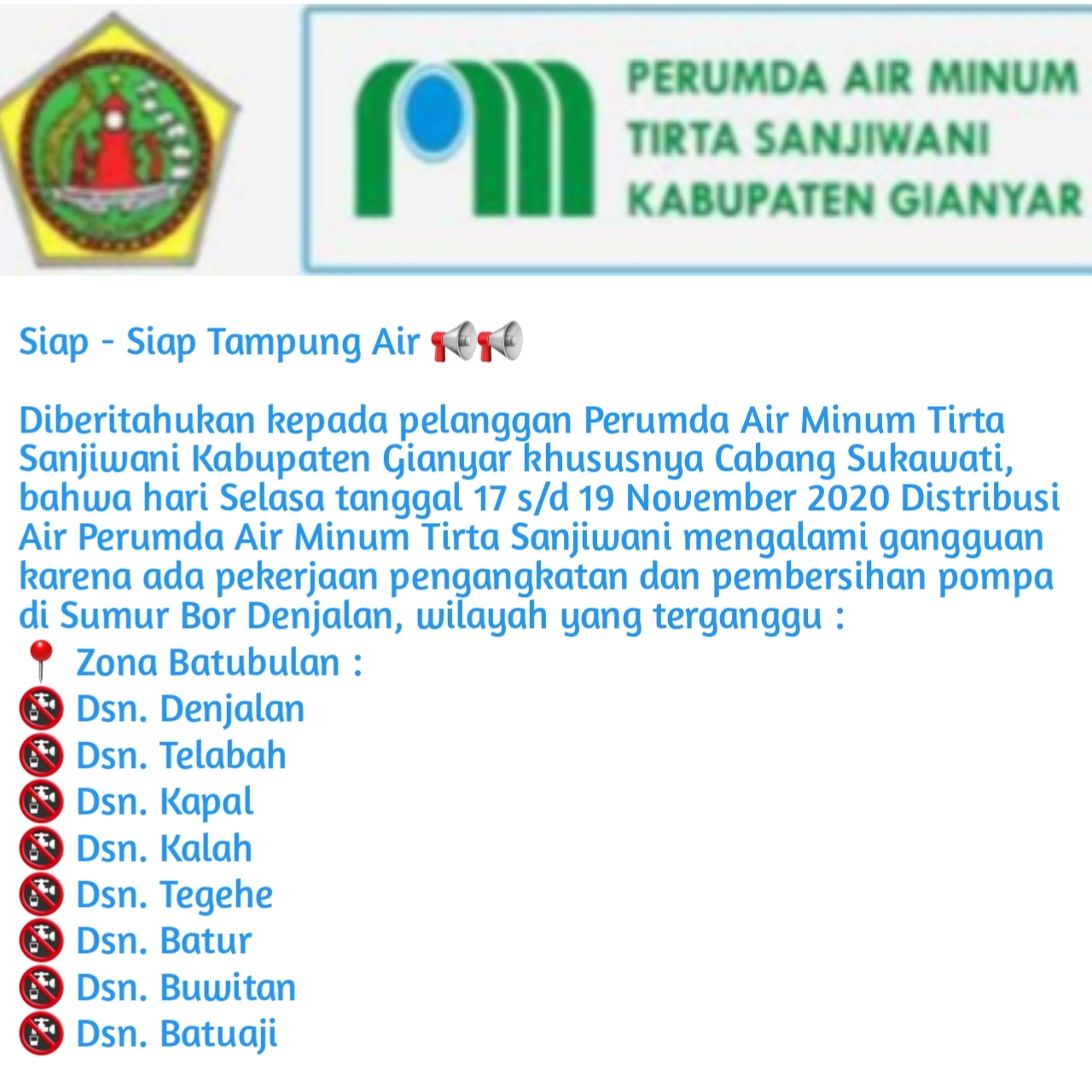 Info berita,Layanan PDAM,Kegiatan PDAM,gangguan layanan pdam,Berita PDAM,PERUMDA AMTS,PERUMDA AMTS Kabupaten Gianyar