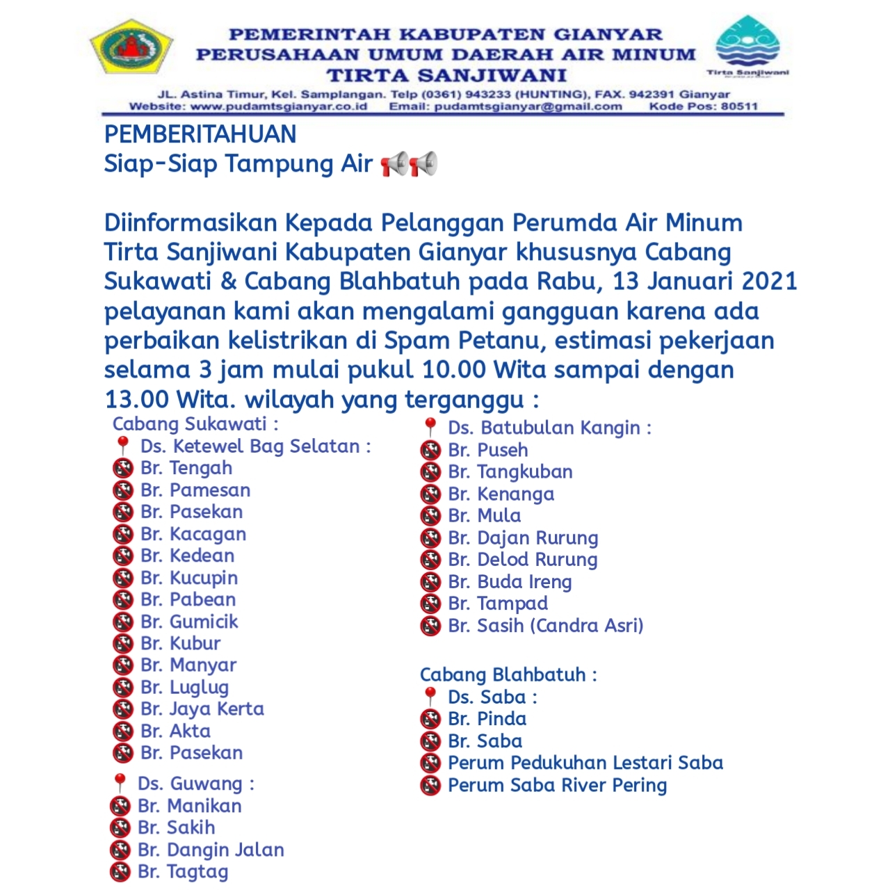 Info berita,Layanan PDAM,Kegiatan PDAM,gangguan layanan pdam,Berita PDAM,PERUMDA AMTS,PERUMDA AMTS Kabupaten Gianyar