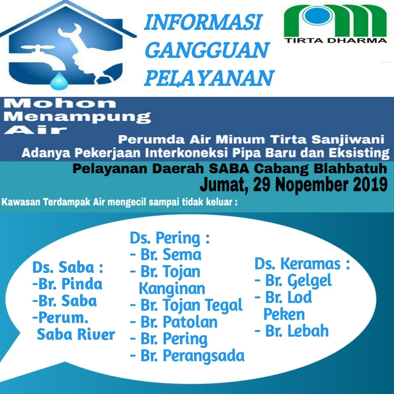 Info berita,Layanan PDAM,Kegiatan PDAM,gangguan layanan pdam,Berita PDAM,PERUMDA AMTS,PERUMDA AMTS Kabupaten Gianyar